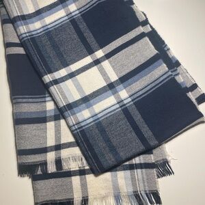 Plaid Blue and White Scarf by Hollister